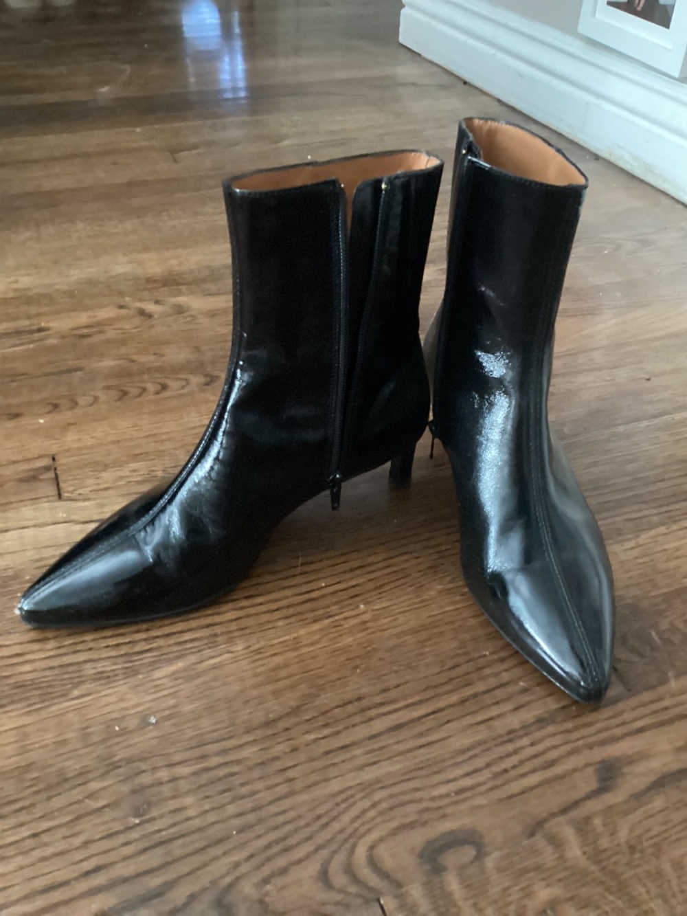 Sezane Garance Ankle Boots Patent Black - Booties Patent Leather - Size 8 - Picture 5 of 5